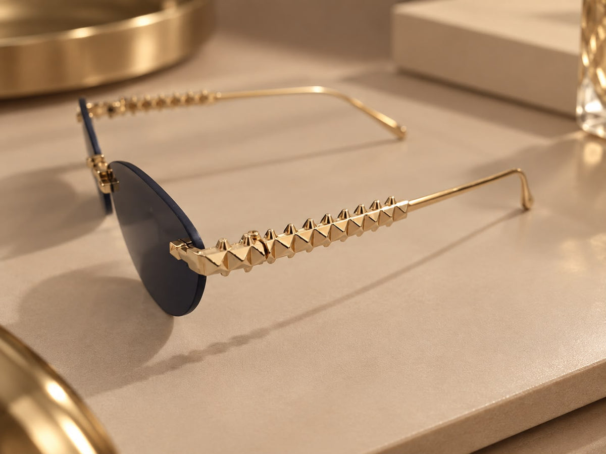 Gold Rockstud Rimless