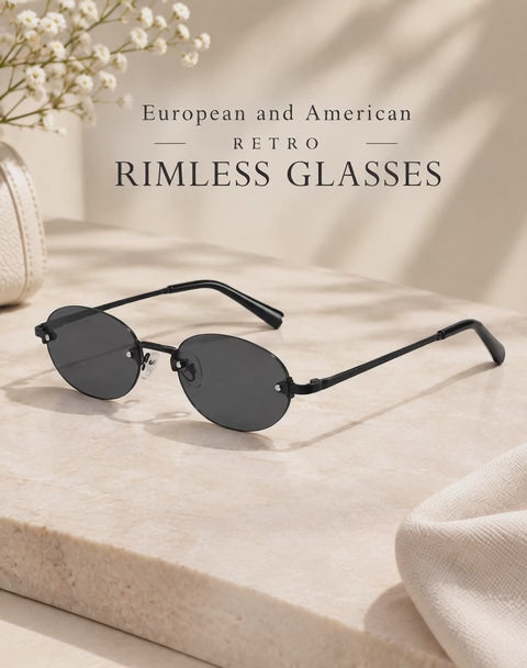 european & american retro rimless glasses